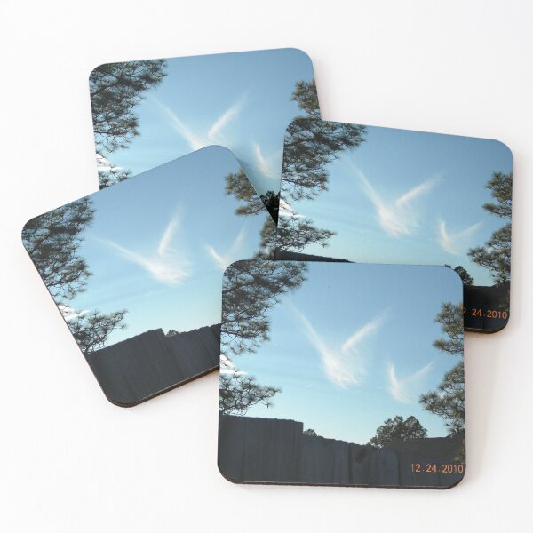 Christmas Eve Snow Angels Coasters (Set of 4)