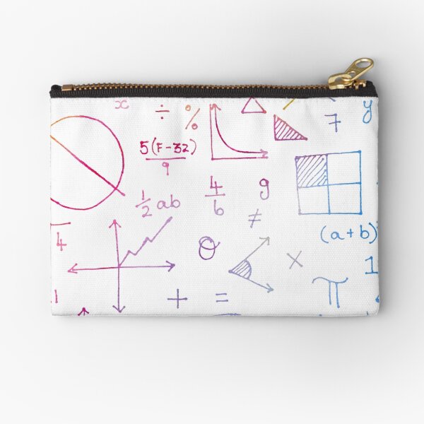 Math formulae (white) Zipper Pouch