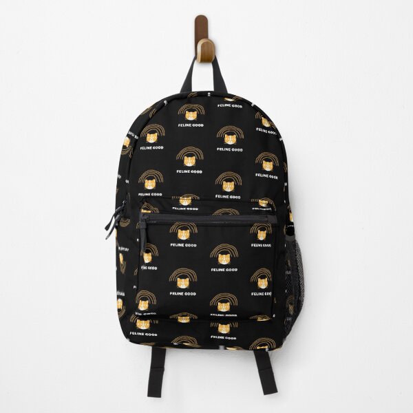 Feline Good Orange Cat Head With Rainbow Backpack