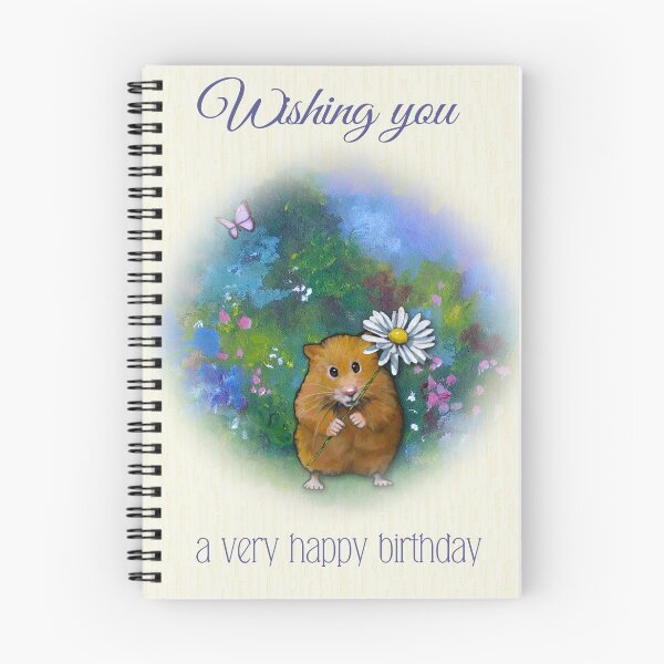 Item preview, Wishing You a very Happy Birthday, Cute Hamster with Daisy Flower Garden, Illustration designed and sold by JoyfulWhimsy.
