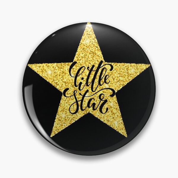 Item preview, little star. Hand drawn creative calligraphy and brush pen lettering on gold glitter star. isolated on black background. design holiday greeting cards, invitations, print, t-shirts, home decor designed and sold by Yevheniia Hulinska.