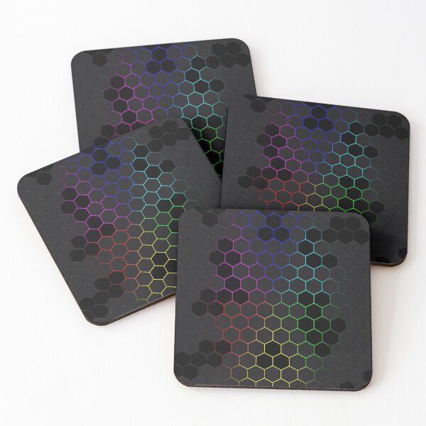 Item preview, Hectagon tech pattern - rainbow background light designed and sold by jc007.