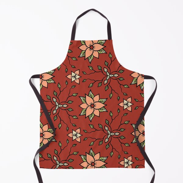 Item preview, Floral Pattern in crimson-orange colours designed and sold by Julia Rudens.