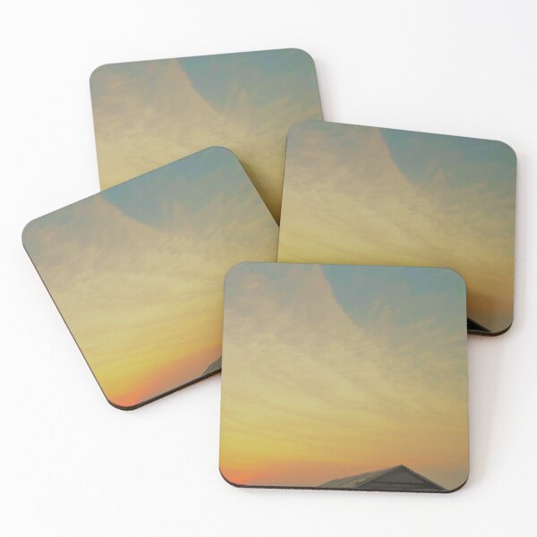 Item preview, Desert layered orange yellow cloud pattern sunset sky designed and sold by PrakritiPrints.