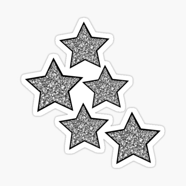 Pegatinas: Cinco Estrellas Plateadas Redbubble