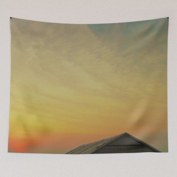 Item preview, Desert layered orange yellow cloud pattern sunset sky designed and sold by PrakritiPrints.