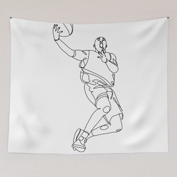 Item preview, Basketball player line drawing.  designed and sold by OneLinePrint.