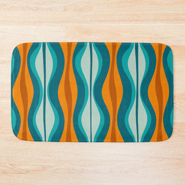 Item preview, Hourglass Abstract Midcentury Modern Pattern in Orange, Rust, Aqua, Turquoise, and Teal  designed and sold by kierkegaard.