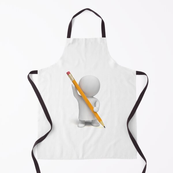Item preview, cute 3d character writing with a huge yellow pencil designed and sold by DottedYeti.