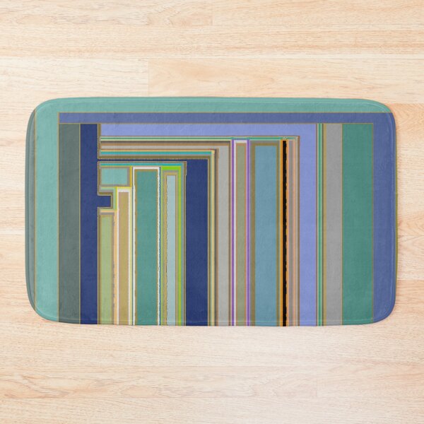 Item preview, Industrial Blue Green Geometric Stripes designed and sold by djrunnels.