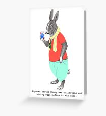 Hipster Easter Rabbit Greeting Card