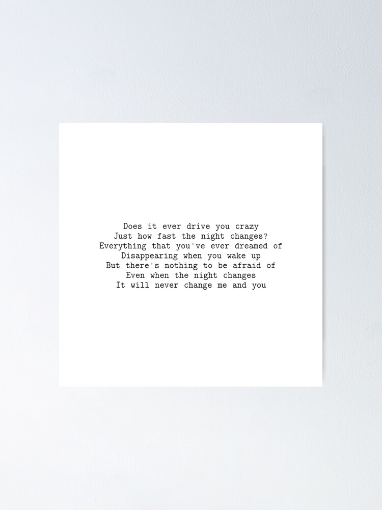 night changes letra night changes letra
