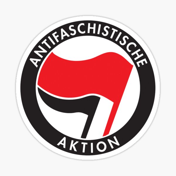 ANTIFASCHISTISCHE AKTION Sticker for Sale by abstractee