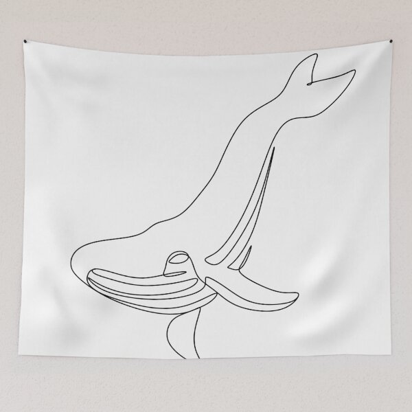 Item preview, Whale vector line drawing. Whale line art designed and sold by OneLinePrint.