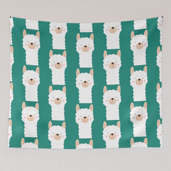Item preview, Cute Teal Llama Face designed and sold by 3bythelake.