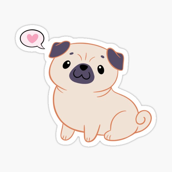 Vista previa del artículo con la obra «Love Pugs Pattern», diseñado y vendido por Eliza Fortney.