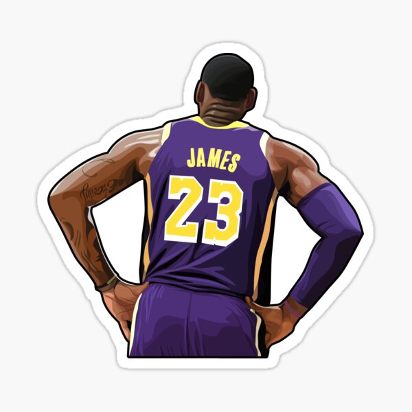 Lebron James with #23 Purple Jersey Sticker