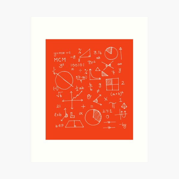 Math formulae (red) Art Print