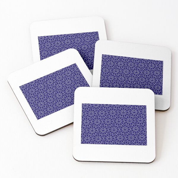 TAKASHI MURAKAMI HAPPY FLOWER (BLUE) Coasters (Set of 4)