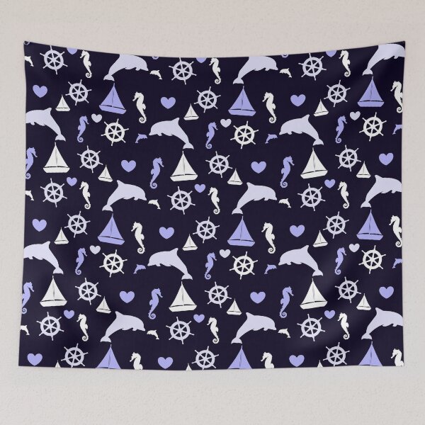 Item preview, Maritime pattern blue white designed and sold by ChrissiCreation.
