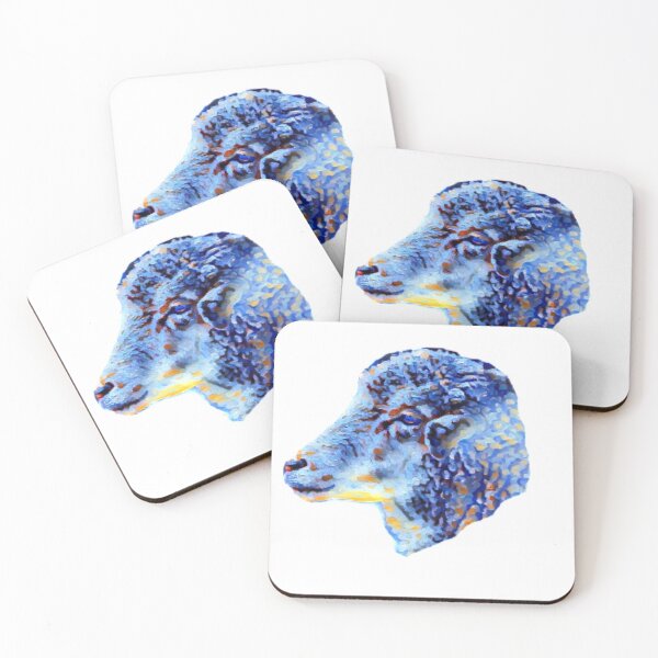 Item preview, Blue watercolor farm sheep designed and sold by conceptDVS.