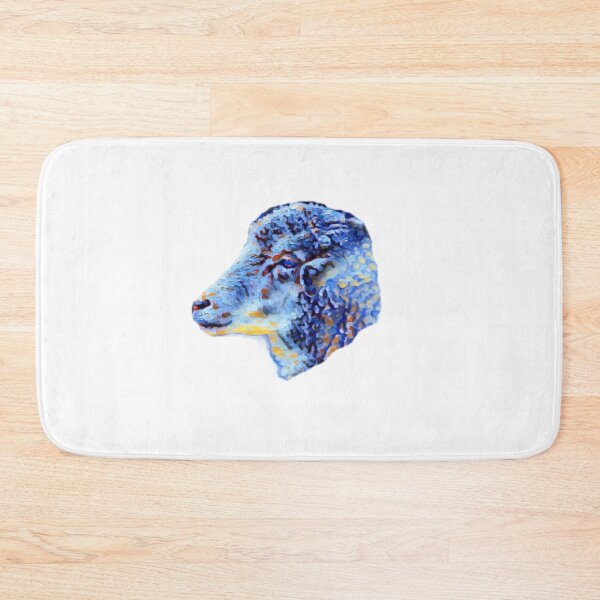 Item preview, Blue watercolor farm sheep designed and sold by conceptDVS.