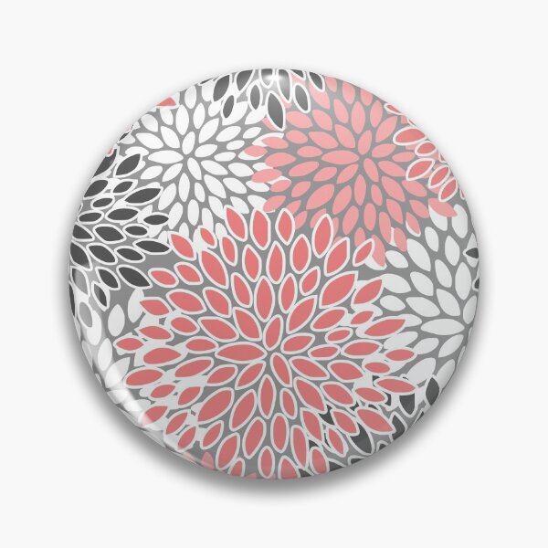 Item preview, Floral Prints, Coral, Gray and White, Abstract Art designed and sold by meggydesigns.