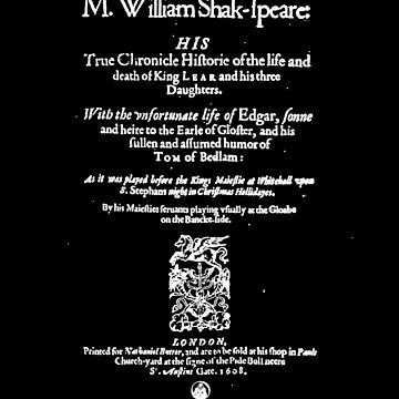 Artwork thumbnail, Shakespeare King Lear Frontpiece - Simple White Version by Styled Vintage