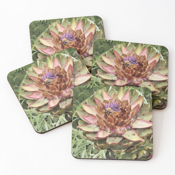 Item preview, Artichoke Flower with a Dozy Bee in Situ designed and sold by GoNatureDesigns.