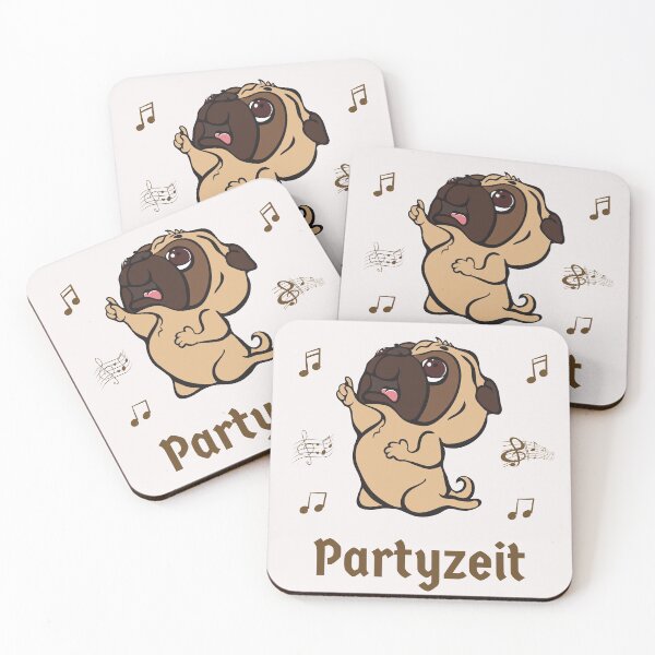 Item preview, Pug Mops Deutsch German Party Time Partyzeit designed and sold by Time4German.