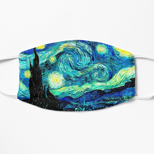 STARRY NIGHT: Vincent Van Gogh Famous Painting Print  Flat Mask