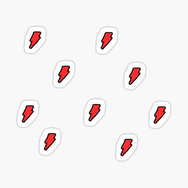"red lightning bolt pack" Sticker by Had07102006 Redbubble