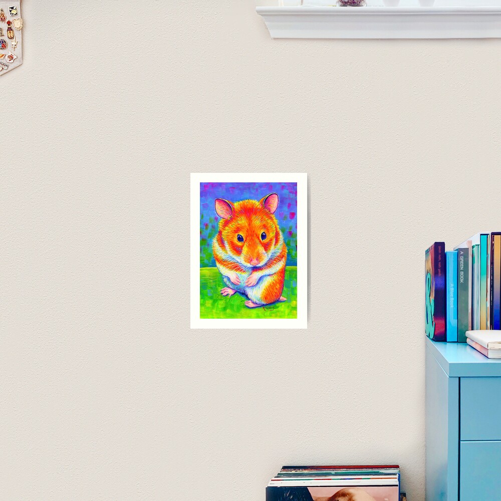 Colorful Rainbow Golden Hamster Art Print