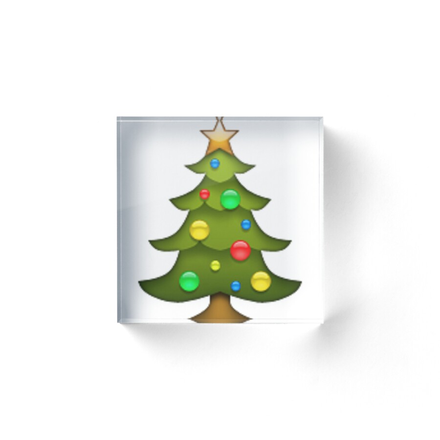  Christmas  Tree Emoji  Acrylic Blocks by nojams Redbubble