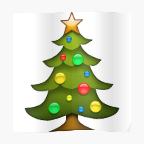 Poster « Emoji arbre de Noël », par nojams Redbubble