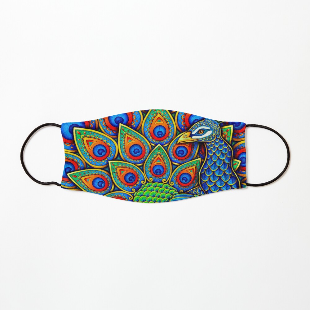 Colorful Paisley Peacock Rainbow Bird Mask
