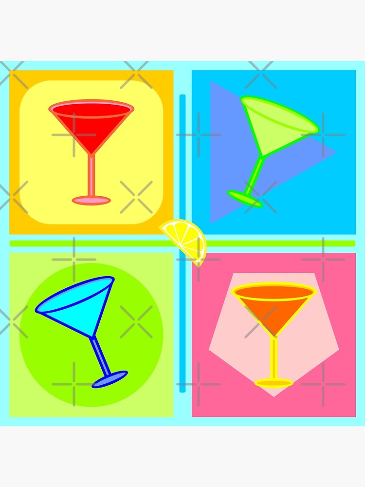 "Retro Martini Glass Pop Art " Poster for Sale by williamcuccio Redbubble