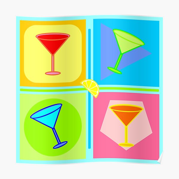 "Retro Martini Glass Pop Art " Poster for Sale by williamcuccio Redbubble