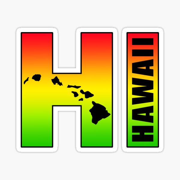 Item preview, Hawaii HI in Rasta Colors designed and sold by ROBOTFACE T-Shirts.