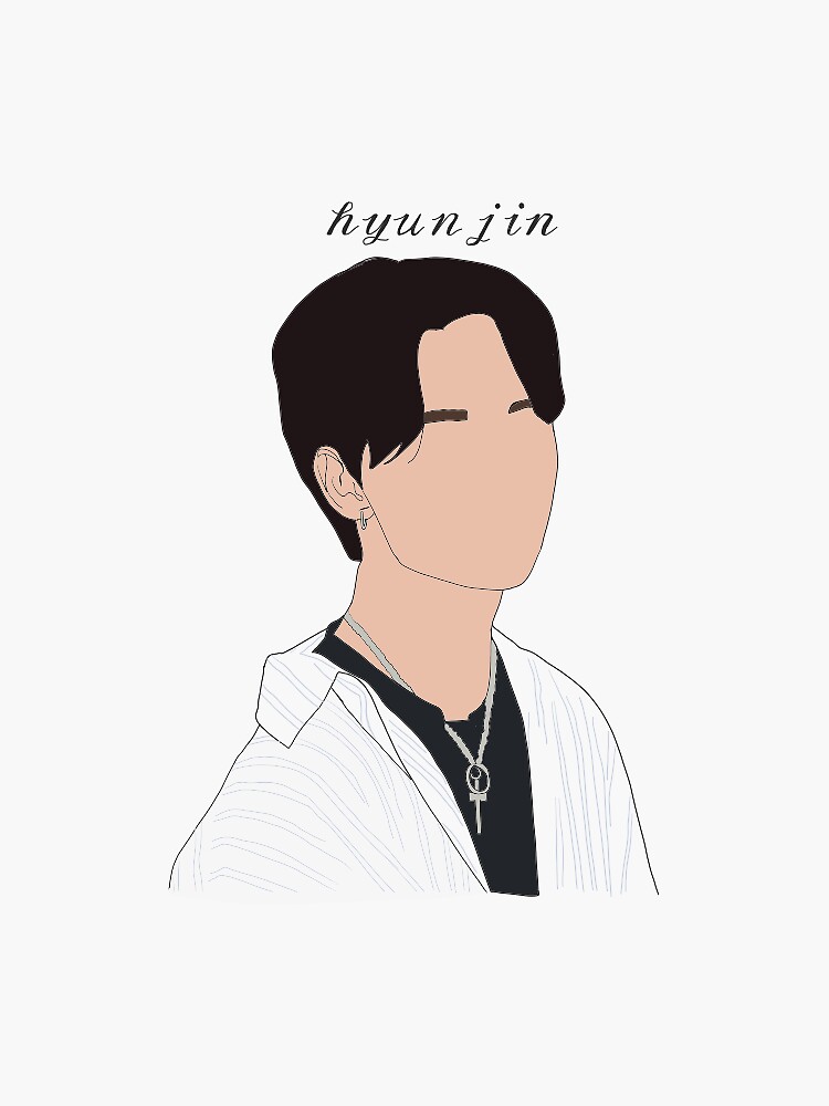 "Stray Kids Hyunjin Drawing" Sticker by miinjin | Redbubble