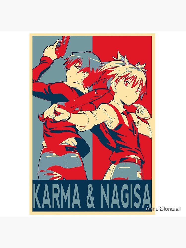 assassination classroom karma akabane x nagisa fanart art board print by shindouart redbubble redbubble