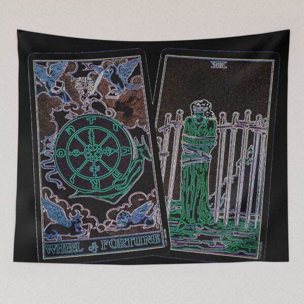 Item preview, 8 Of Swords And Wheel Of Fortune Tarot designed and sold by WildandDivine.