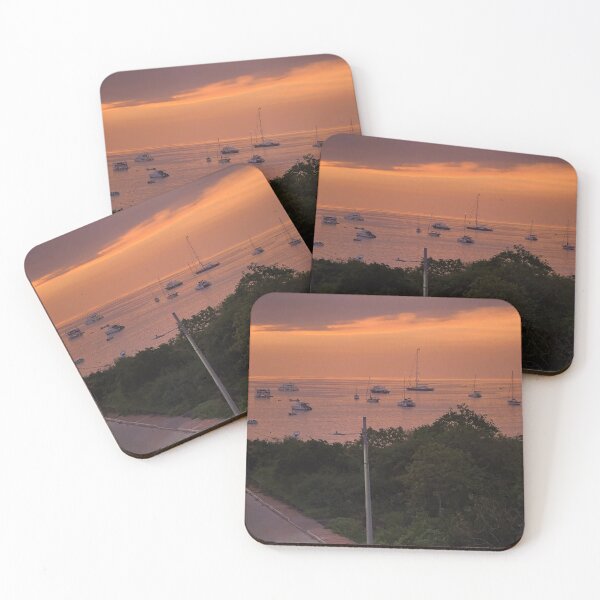 Item preview, Galapagos Island Boat Floating in Lagoon Sunset designed and sold by kayleefisherr.