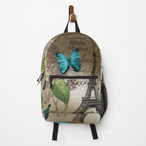 Item preview, cottagecore vintage paris eiffel tower butterfly lilac floral art designed and sold by LEILA ART SPACE.