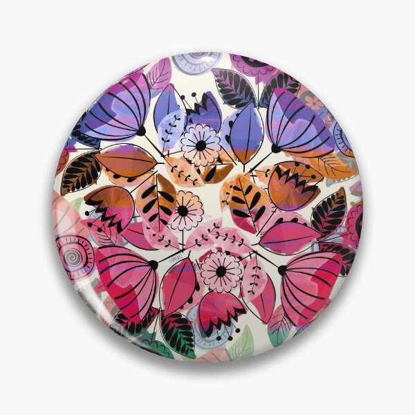 Item preview, Pink and indigo flower pattern designed and sold by famenxt.