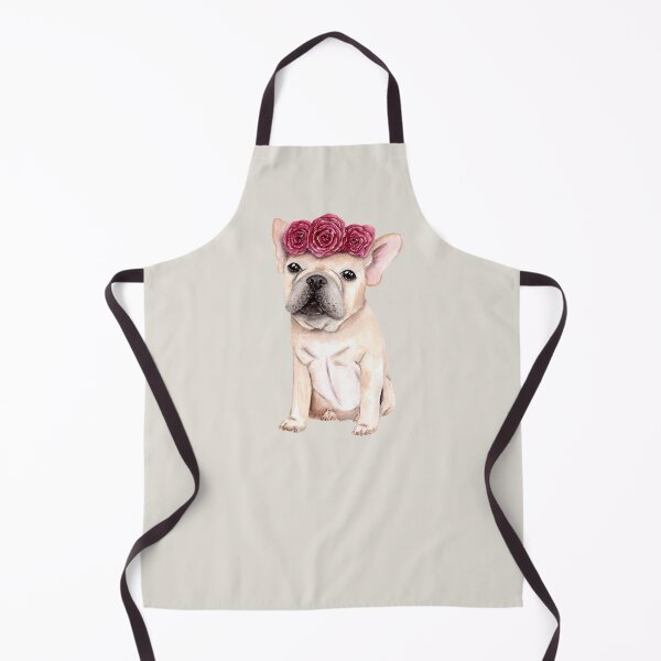 Artikelvorschau, Frenchie mit Blumenkrone - Aquarell entworfen und verkauft von Pattokarts.
