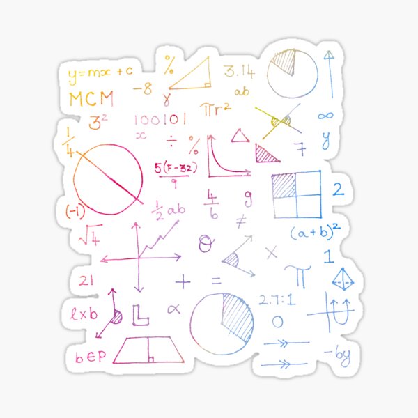 Math formulae (watercolor background) Sticker