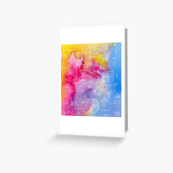 Math formulae (watercolor background) Greeting Card