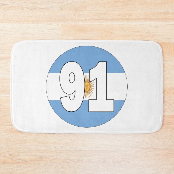 Item preview, Number 91 with Argentina flag on the background designed and sold by AllShirts21.