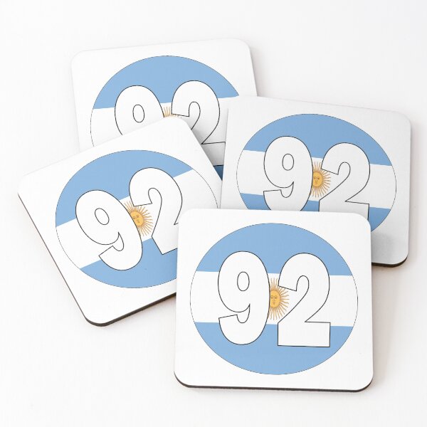 Item preview, Number 92 with Argentina flag on the background designed and sold by AllShirts21.